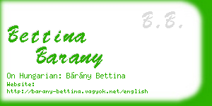 bettina barany business card