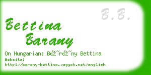 bettina barany business card